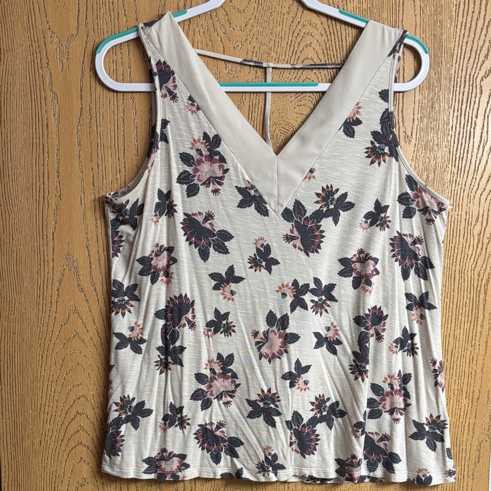 Maurices Cream Floral Tank Top
